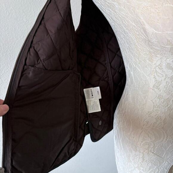 Eddie Bauer Quilted Goose Down Vest S /P Brown Zip Pockets Preppy equestrian - Picture 5 of 12